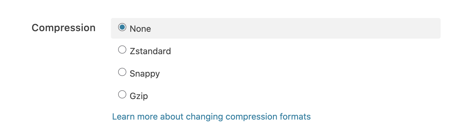 Logging compression options