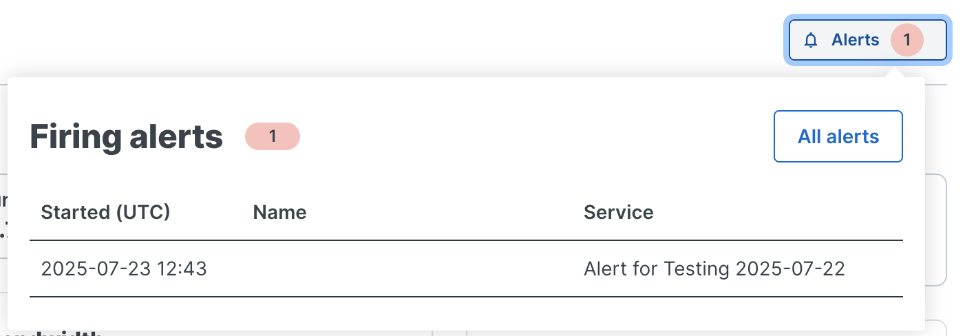Active firing alerts for an account
