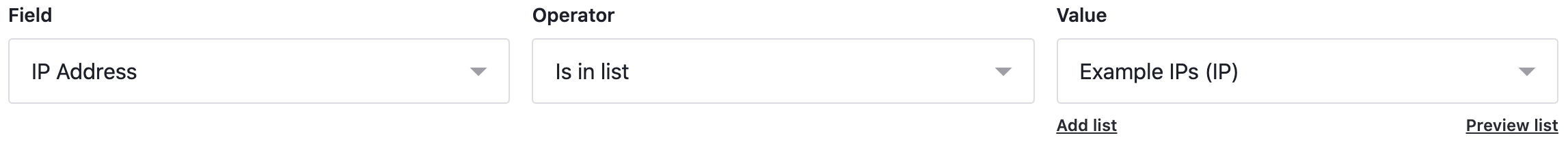 Using a list when creating a rule