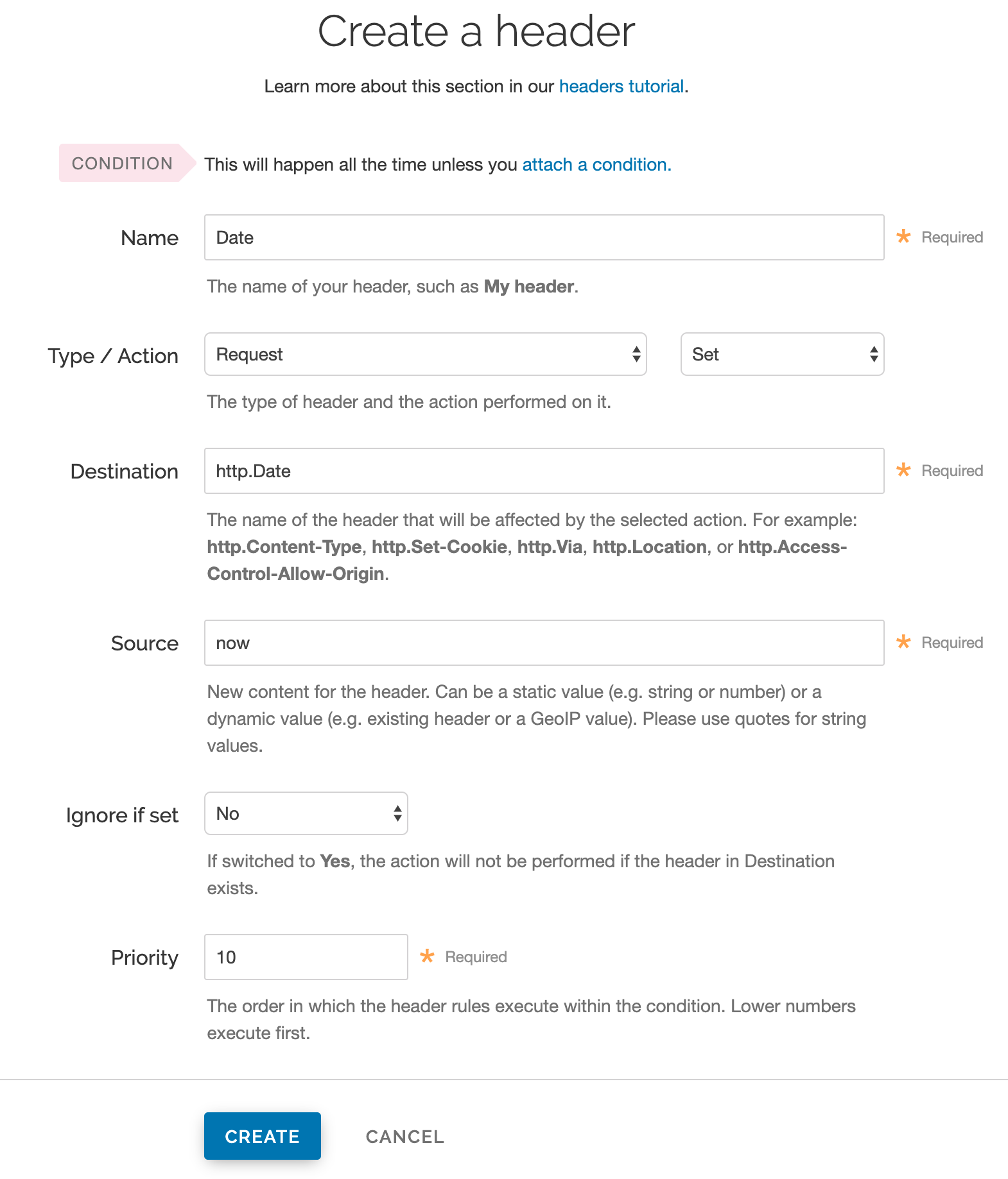 creating a date header via the new header page