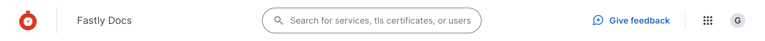 The primary navigation elements in the top navigation bar