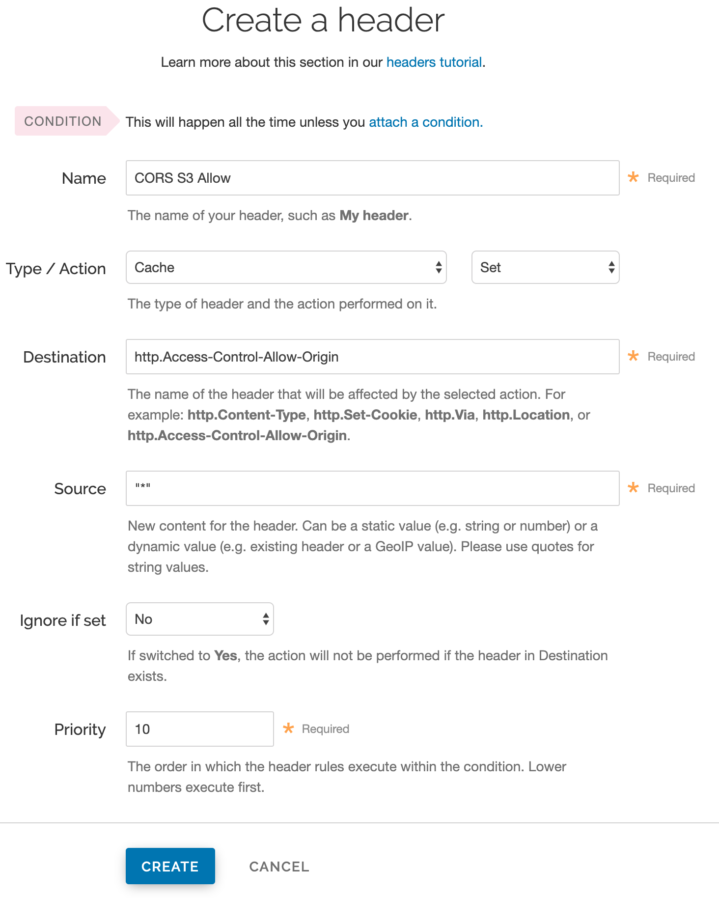 a Custom CORS header
